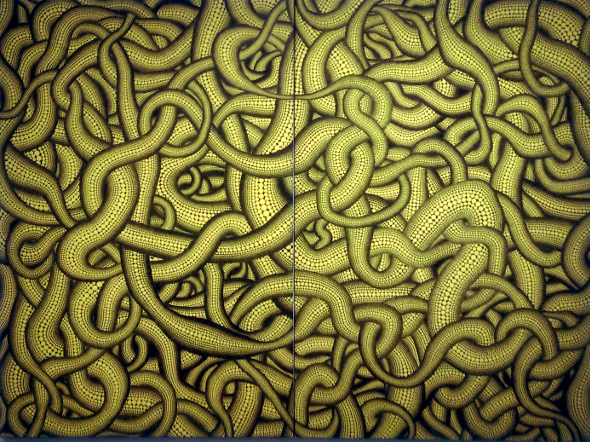 Yayoi Kusama yellow snake painting Gallery of Modern Art Brisbane