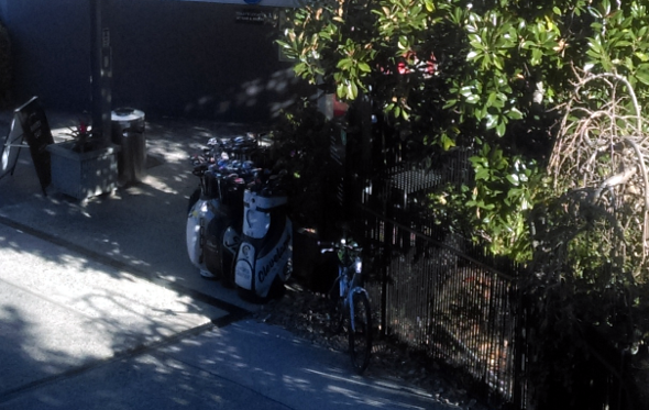 Bike locked at Victoria Park Golf Club