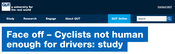 QUT road safety bicycle study