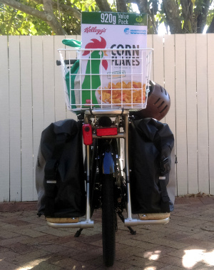 Groceries in a cargo bike
