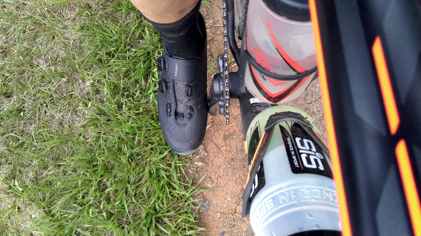 Shimano XC7 shoes clipped in