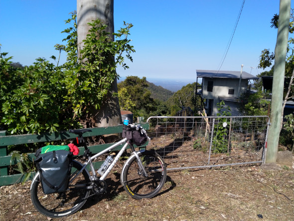 Bikepacking top of Mt Glorious looking east