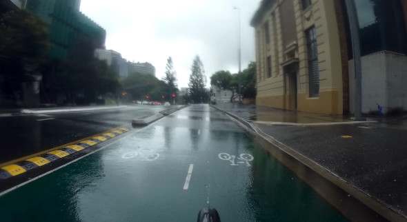 Brisbane bikeway in the rain