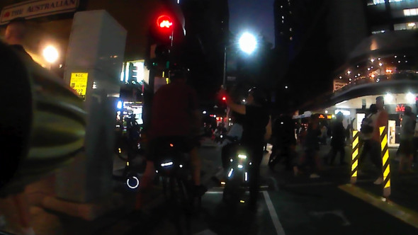 Cycling Brisbane CBD at night