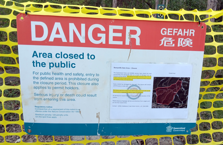 Bunyaville track closures due to cyclone damage