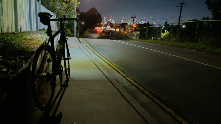 Night road ride in Brisbane