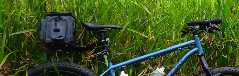 Upcycled saddle bag on Bombtrack Beyond Plus