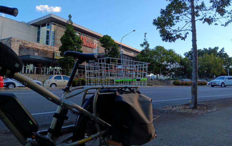Shopping at Westfield Chermside by bicycle with the Downfall Creek Bikeway right across the road