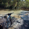 Fast flowing Elimbah Creek crossing after the rain