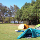Camp set up at Lions Boulevard Park