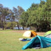 Camp set up at Lions Boulevard Park