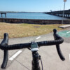 Road biking at the Brighton waterfront