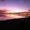 Woody Point sunset over Bramble Bay
